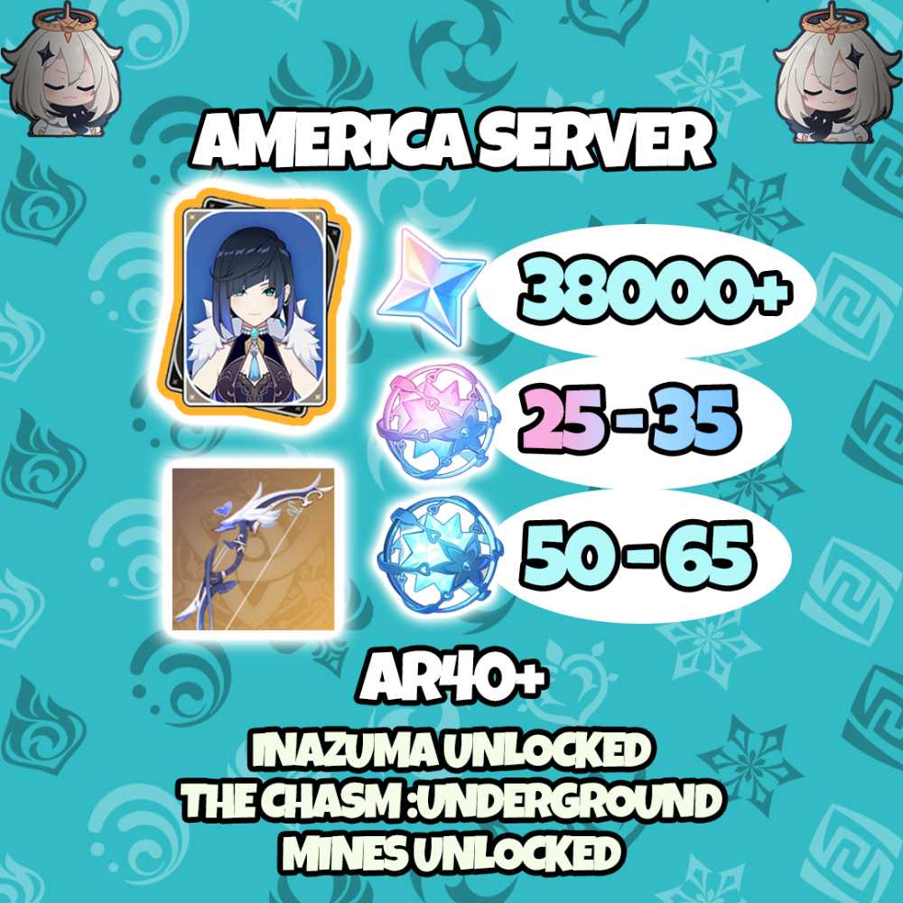 [America] Yelan + Signature Weapon + 340 Wishes AR40+ 38000