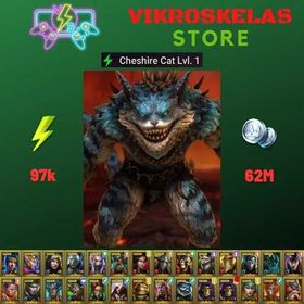 Starter acc with Cheshire Cat : 97k energy / 62 mln coins / Hakkorhn, Helior, Arix, Ninja + 22 Login Legendaries / Oboro 2x