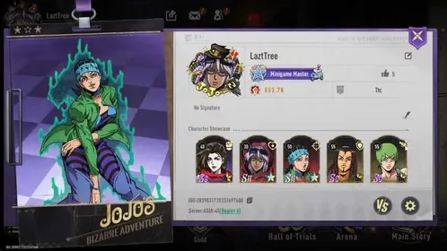 ASIA | Power 853K | 8 SSR | Jotaro K S1 B1, Caesar S1 B1,Giorno B1, Ermes B1, ETC | 20,7k Astrogem | GUEST | RA936B