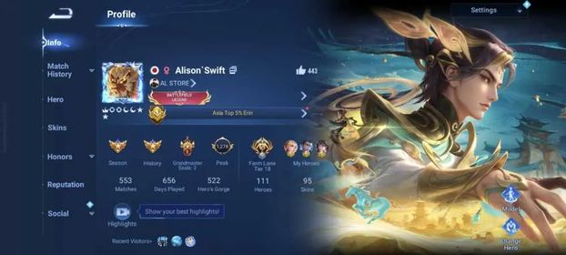 Global Hero 111 Skin 95: LNY 26 Di Renjie, Limited Marco Polo, Flora Erin, Spirit Arli, LOM Shi, Ultraman Menki, etc Log LI