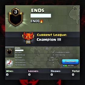 CHAMPION 3 || NAME : ENDS || LEVEL 3 || 0 0 0 WAR