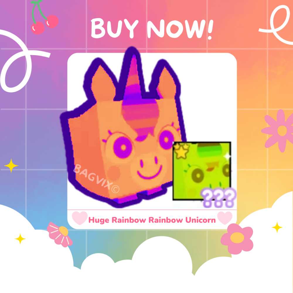 Huge Rainbow Rainbow Unicorn INSTANT DELIVERY pet simulator x pet sim psx pet sim x