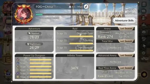 Global|FullEX7(MeliaTC1,Rosie,Juri,FaiTC2,GelindusTC1)|40 TC6(Dellons,Silvesta,Etc.)|12k Ruby|Fuse 91/200|Netmarble|7KR088B