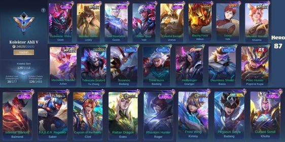 Skin 126 | Heroes 87 | Saint Seiya Badang | Gaara Vale | 17 Deluxe Skins | Grandmaster 1 #Ml341