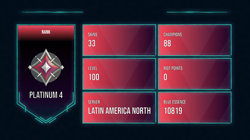 🥑 LAN 🥑 33 SKINS 🥑 PLATINUM 4 🥑 88 CHAMPIONS 🥑 100 LEVEL 🥑 INSTANT DELIVERY 🥑 FULL ACCESS 🥑 FY12R 🥑