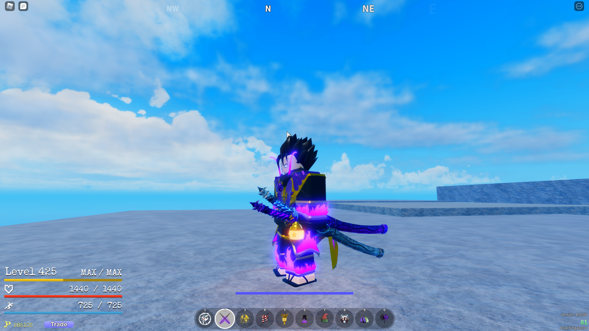 Kraken Armor Set (Purple) + Cape + Kraken Katana Purple