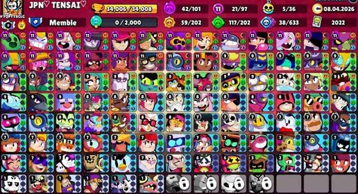 ⭐️Sale⭐️💢💢FAT ACC 2022🔥CORSAIR COLT😈110 GEMS🧨ROBOMIKE🎯MANY SKINS🩸EL SPONGE📛21 11 STRENGTH, trophies 34006, brawlers 97, primes 1