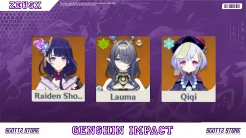 ASIA | AR 10 | Female | Lauma + Raiden Shogun + Qiqi | Character Banner Pity 60+ | All Unset | Fast Delivery