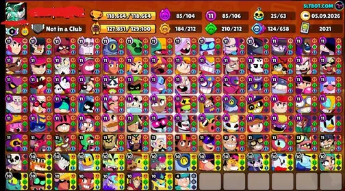 106 brawlers⭐️ 118k trophies 🏆 485 skins - 111 prestiges