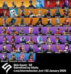 ⏫ 52 SKINS Blue Squire | OG STW | Royale Knight | Carbide | Rust lord + 230 V-Bucks ⚙️ All Platforms 📩 Full Email Access