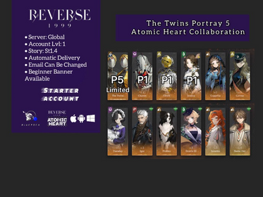 Global | Lvl 1 | 6 ☆: P5 The Twins+ P1 Ulrich+P1 Jessica+P1 Charon+Igor+4x6☆  | ST1-4 | Novice Banner available | #r023