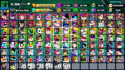 48K Trophies LVL195 | 100/107 Brawlers | 28 Max Brawlers - 16 Hypercharges | 224 Skins | 646 Pins | 401 Icons | 207 Sprays