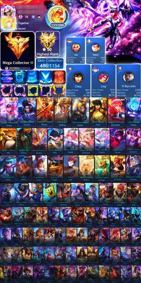 🔥 MEGA COLLECTOR 3 (III) |🌟 582 SKINS |⚡️ HIGH WIN RATE | 2 LEGEND | 3 COLLECTOR | 4 THE ASPIRANT | 4 KOF | 2 KUNGFU PANDA | 3 PRIME | DUCATI | SAINT SEIYA | 11.11 | SANRIO | ALLSTAR | TRANSFORMERS | 3 ANNUAL STARLIGHT | 12 LUCKYBOX | 5 ZODIAC | 66 DELUXE SKIN | MOBILE LEGENDS ACCOUNT