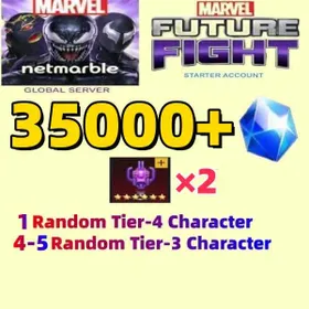 Global|MARVEL Future Fight|35000+Diamonds|2*Angry C.T.P+Includes 1 Random Tier-4 Character + 4-5 Random Tier-3 Characters+Random 20-50 6-star Characters+ Other resources /Android and IOS Compatible|Instant Delivery
