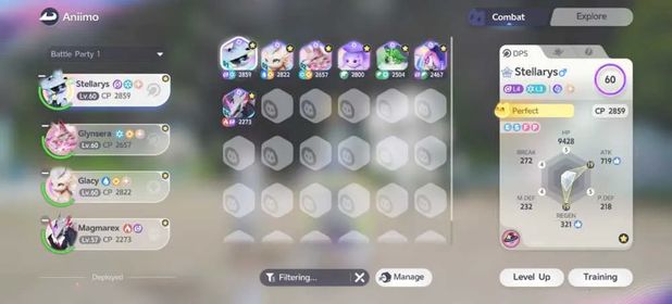(EU) 7 Prismana - Super Vip Meta Many Resources - LV55- Stellarys ( Prismana + Sparkling )- Glacy ( Prismana + Sparkling )- Glynsera ( Prismana + Sparkling )-  Hexxin ( Prismana + Sparkling )- Somniwing ( Prismana )- Magmarex ( Prismana )- Sparkling Cube +6......