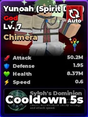 Roll Anime To Fight ★ Yunoah (Spirit Dive) Chimera Shaman lvl 7