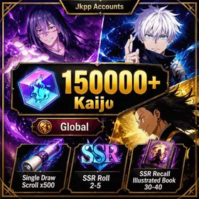 Global | Single Draw Scroll X500, 150000+ Kaiju, The inspiration of death Mahito, Within Infinity Satoru Gojo, Suguru Geto, SSR roll 2-5, SSR Recall Illustrated Book 30-40