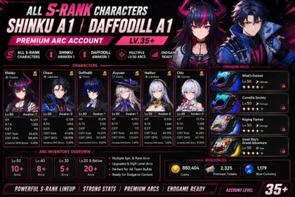 Get one free account Iroi,Chiz Shinku A1 | Daffodill A1 | Chaos | Jiuyuan | Hathor |Lv.40+account (EU), shinku outfit,Camellia Society