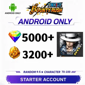 Global[ANDROID/Only][5000-5500 RD][3200-3400 GF] [4★ Awakened Form Rob Lucci]+70+Random 4-6 Star Character[Beginner Account][Fast delivery]|ONE PIECE Bounty Rush