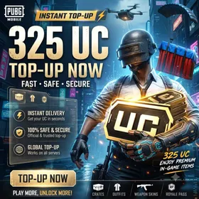 325 Uc PUBGM Globle Currency Fast Service