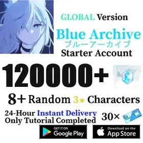 【Global-Taiwan server】⚡120000+diamond+8~15 random 3-star heroes |10 consecutive tickets×30/blue file| full access| Android|IOS|【instant delivery】