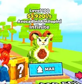 climb and drop a lucky block - Infinite Avocadini Antilopini - 3.92 Qi/s Max Level 100 - Money Maker & Good for Flex
