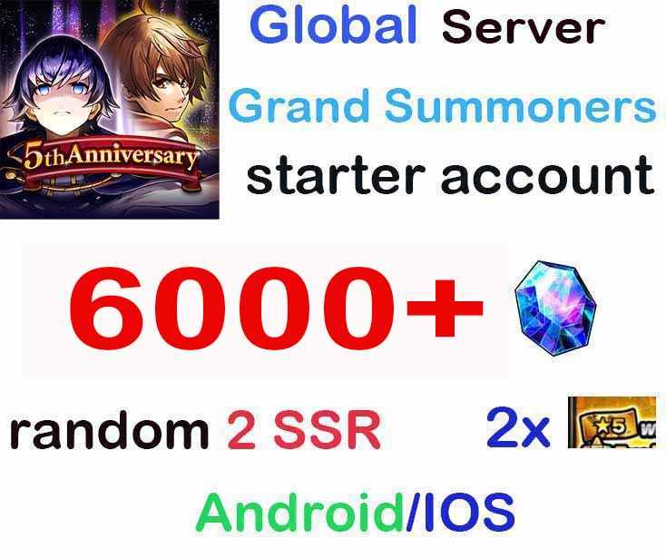 Global Grand Summoners】6000 Gem Random SSR Starter