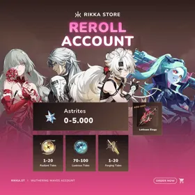 ☆ NA | Phrolova + Signature + Calcharo + Lingyang + 0-5000 Astrites + Rebecca | Reroll Account | DM for Catalog
