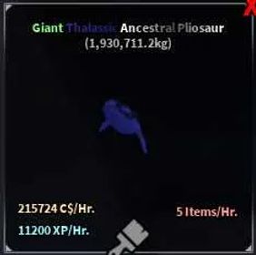 FISCH Roblox 🐟 | Aquarium fish 215k/hr | Giant Thalassic Ancestral Pliosaur (UNAPPRASIED)