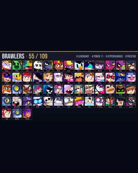 🏆 13.7K Trophies • 🎮 55/109 Brawlers • 🎨 78 Skins • ⭐ 6 Legendary • ⚡ 8 Hypercharged • 💪 4 Maxed P11 • 💎 4 Legendary / 3 Mythic Skins • 🔥 Outlaw Colt, Archvillain Bea, Bandita Shelly, Constructor Jacky, Cupid Piper, Barbarian King Bull m9617551162