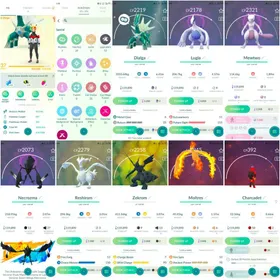 Rare🔥Shiny Dialga⚜️ Lugia ✨ Mewtwo✨ Necrozma 🌟 Reshiram ✨Zekrom⚡Moltress🔥 Groudoun 🔥12 Legendary ✨ 5 Shiny🌟Safe ✨ Instant Delivery 🚚