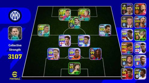 STRENGTH 3107 - HAZARD 108 - AUBAMEYANG 102 - SHEVCHENKO 101 - MASSARO 103 - MESSI 103 - EFB327