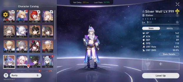 [ASIA] TL 11 Guaranteed Pear/Nihilux AHA | Silver Wolf Lv999 + Yao Guang + Tribbie + Archer + Sparkle + Danheng PT | Golden Companion Spirit x2 | Unset All | Selector collab unused