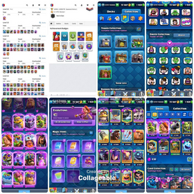 KT 16 - LvL 59 - 1x(16) - 11x(15) - 37x(14) -14 Evo - 3 Shards - 127 Emotes(Goblin Cry)- 6 Tower Skins - Nc 500 Gems -Code216