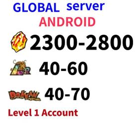 GLOBAL[Android][INSTANT]2300-2800 Dragon Stones+LR Spirit Bomb Goku+40-60 LR+40-70 limited role DRAGON BALL Z DOKKAN BATTLE Beginner Account Level 1 Account|Dragon Ball Z Dokkan Battle