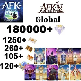 [Global] 180000+ diamonds + all hero recruitment × 1250 + epic recruitment × 260+UP Recruitment Ticket×105+20~25 random epics, Characters]+Must bring epic selection box × 3[See picture] Apple/Android interoperability/AFK Journey