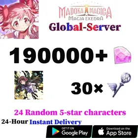 A7【Global Server】🌏190000+Magica Stones+Homura Akemi- Dark Art Dominion+Magia Key×30+24 Random Five-Star Characters+Account story is complete/Android/iOS Interoperability