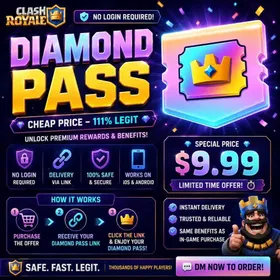 Clash Royale Diamond Pass for Sale 😍 Cheap Pass 😉 No Log in Required 🥳 Pass from Link 😘