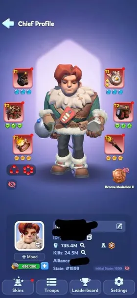 2 - FC 9 | Power 735M  | 39 Hero | VIP 11 | 60 Skin | Full Helios | 4k Frost Star | 1k Mythic Shard | INSTANT DELIVERY!