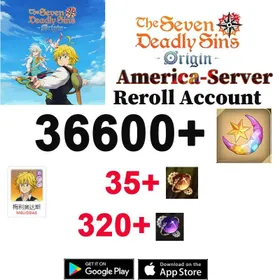 [America]  36600+ Star Fragments/+Meliodas+Hero pickup Draw Tickets×35/Regular Hero Draw Tickets×300 | 7DS The Seven Deadly Sins: Origin Reroll Account