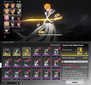 BSR279 – NA Starter Account | Ichigo Zangetsu & Ichigo B Signatures, Urahara & Selector Available