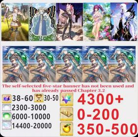 Japen server|4300+ Saint Quartz +Characters in the picture+ Call Sign 0-200 +Golden Fruit 350-500[See Picture]|Optional five stars not used + Plot has passed 3.3|Android|iOS |LDC008|Fate Grand Order
