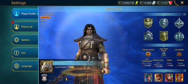 [1 Mythical Champions][7.96M] Embrys + 62 LEGENDARY (Narses,Titus,Shredder,Lamasu,Arb,Mith,Armanz,Fabian,SW(6*),Zaharis,Thor,Nekmo,Michinaki,Tholin,Stokk,Razelvarg,Kimi,Eva...) + 1k NM CB + RTA AVATAR + 11272 gems + 14960 energy