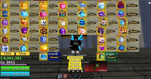 COMPLETE PERMANENT FRUITS EXCEPT MAGNET(41 Total) | COMPLETE GAME PASS(FRUIT NOTIFIER) | LEVEL 2611 | CYBORG V4 | 4 RACE V3 | BLOX FRUIT | BLOX FRUITS | BLOXFRUIT | BLOXFRUITS