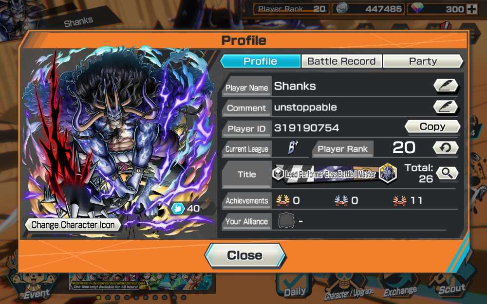 EX hybrid Kaido One piece bounty rush account