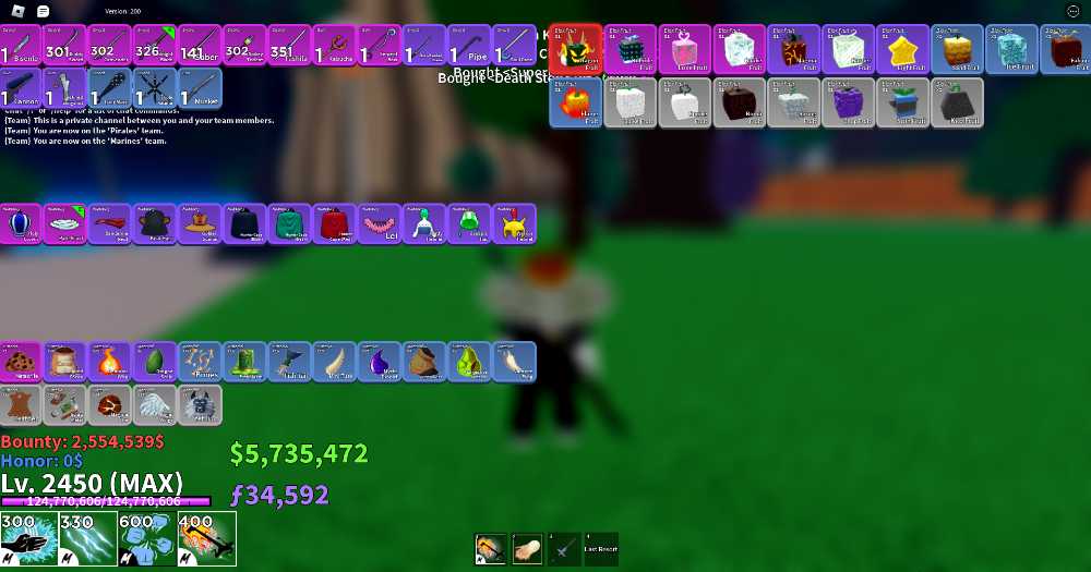 Blox Fruits Lv2450 Full SKill Dough Full Body Buso Haki + Ken Haki