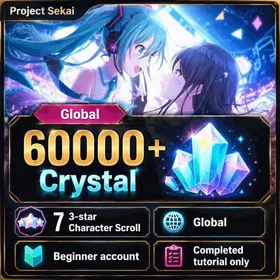Global | 60000+ Crystal, 7 3-star Characters Scroll | Quick Transfer