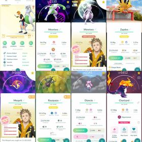 2500 Level 70 Mewtwo100 Shiny Rayquaza Shiny Mewtwo Shiny Mega Mewtwo Shiny GMax: Charizard Shiny Charizard Shiny Dialga Origin