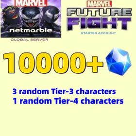 Global|MARVEL Future Fight|10000+Diamonds|1Random Tier-4 Characters+3 Random Tier-3 Characters +Random 20-50 6-star Characters+ Other resources|Android and IOS Compatible|Instant Delivery