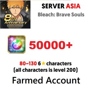 【Server Asia】50000 Gems + Random 80~130 6-stars characters | Reroll Account | Starter Account